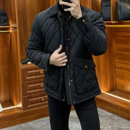 High-End Design Cotton Jacket Men's Slim Fit Collar Stand up Fashionable Patchwork Winter Outerwear Youth Popular Style