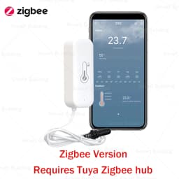 Tuya Zigbee WiFi Temperature Humidity Sensor with External Probe High Accuracy SmartLife Remote Monitor for Plants Aquarium Pool