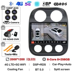 Android 16 Carplay For Jeep Compass Patriot 2010 2011 2012 2013 2014 2015 2016 Car Radio Multimedia Player Stereo Head Unit 2din