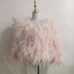 Winter Ostrich feathe Jacket Feather Coat Casual Long-sleeved Australia Imported feathe Jacket Ladies Nightclub Coat
