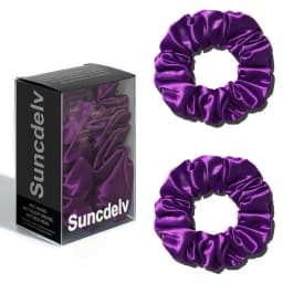 2PCS 100% Natural Silk Solid Color Hair Ties High Quality Hair Scrunchies Women Big Hairbands Hair Accessories 22Momme