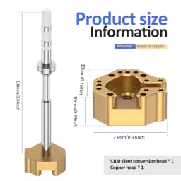 Joystick Soldering Iron Tip with Adapter Multi-Hole Chrome-Plated Copper Tip, Excellent Heat Conduction, Precise Alignment