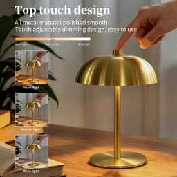 Cordless Mushroom Table Lamp Touch Control Dimmable LED Desk Light Rechargeable Bedroom Night Light Home Decor Gift