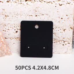 50PCS 4.2X4.8CM White Brown Black Blank Hanging Cards For Earrings Jewelry Display Cardboard Small Businesses Packaging Supplies