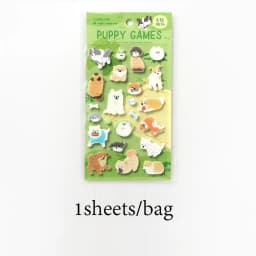 Mr.Paper 1 Sheet 3D Felt Pet Stickers Pet Lover Series Kawaii Cat & Dog Fluffy Puffy Sticker for Journal Scrapbook Decor