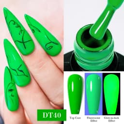 MEET ACROSS 7ml Orange Red Pink Gel Nail Polish Laser Sparkling Soak Off Semi Permanent Nail Art UV Gel Varnishes Spring Summer