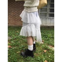 Spring 2026 New Design Dongda Gate Elastic Waist Tulle Skirt Layered Ruffle Hemline Polyester Fiber Court Style Cake Skirt