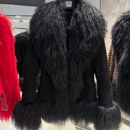 YOLOAgain Real Mongolia Sheep Fur Collar Real Leather Jacket Coat Women