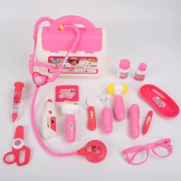 Children's 16 Piece Set with Sound and Light Medicine Box, Doctor and Nurse's Simulated Medical Tools, Family Toy