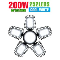 250W LED Bulb E27/E26 Lamp Garage Light AC 220V Folding Deformable High Bay Lamp 110V Spotlight Home Warehouse Workshop Basement