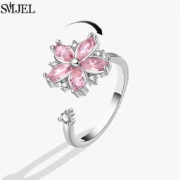 Korean Fashion Daisy Spinner Fidget Ring Multiple Style Sunflower Rose Snowflake Rotate Freely Anti Stress Anxiety Rings Wedding