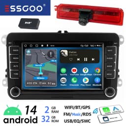 ESSGOO 7/9" Android 14 CarPlay GPS Navi for VW Caddy Life 2K Facelift Cross maxi Car Stereo Radio Rear View Camera Brake Light
