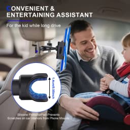 Universal Car Back Seat Tablet Holder for Headrest, Adjustable 4-13 Inch Mount Stand, Stable for Kids Entertainment Long Trips