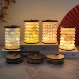 Night Light USB Portable Foldable Book Lamp Creative Gift For Bedroom Study Room Japanese-Style Lantern Decoration Night Light