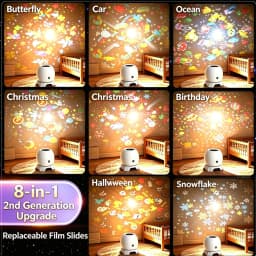 360° Rotating Starry Ocean Projection Night Light Dynamic Projector Decorative Lamp Ocean Themed Projection Light Christmas Gift