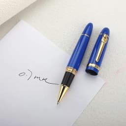 Jinhao 159 Luxury Yellow and Silver Clip Ballpoint Pen with Velvet Bag Free Shipping Rollerball Pens