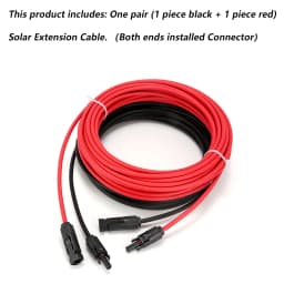 XIONGISOLAR Solar PV Cable Wire Black+Red 2.5/4/6mm2 with Male and Female Extension Cord US Plug 10/12/14 AWG Solar PV Wires