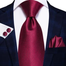 Hi-Tie Red Burgundy Paisley Solid Striped Wedding Tie For Men Business Party Silk Dropshipping Mens Necktie Hanky Cufflinks Set