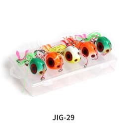 TEASER J29 5pcs 60g 80g 100g Tai Rubber Skirts Hooks Tenya Inchiku Jig Lure Set Sliding Snapper Kabura Jig Head Fishing Bait
