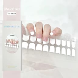 16/20/22Tips Semi-Cured Gel Nail Patch Adhesive Sliders Long Lasting Full Gel Nail Stickers DIY Manicure Harden In UV Lamp Need