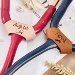 Personalized Stethoscope Case Engraved Name Tag for Nurses And Doctors PU Leather Storage Bag Home Organization Tools