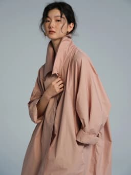 Lautaro Spring Autumn Long Oversized Thin Pink Trench Coat for Women Single Breasted Elegant Chic Luxury Designer Clothing 2026
