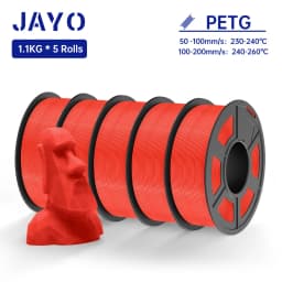 JAYO 5Rolls PETG Filament 1.75MM 1.1KG/Roll 3D Printer Filament PETG High Toughness for FDM 3D Printing Material