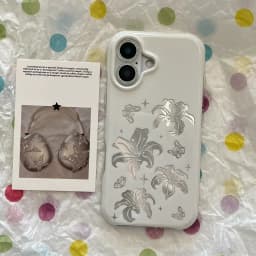 Ins laser bowknot lily flower case&German-imported Bayer TPU Phone Case for iPhone 17 pro max Air