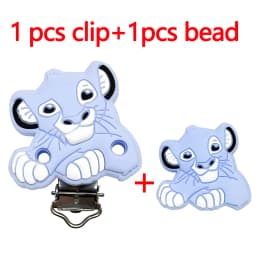 2pcs/set Silicone Cartoon Animal Pacifier Clip Molar Bead DIY Pacifier Chain Jewelry Accessories