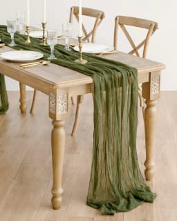 6PCS Gauze Table Runner Wedding Semi-Sheer Vintage Cheesecloth Dining Party Christmas Banquet Arches Cake Wholesale Table Decor