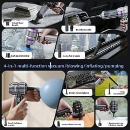 Strong Suction Car Vacuum Cleaner Brushless Motor Digital Display One-Click Detachable Dust Cup Portable Auto Household Duster