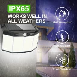 576 LED Outdoor Solar Power Lights Motion Sensor 3 Modes Waterproof Security Flood Lights for Outside Pathway Garden Garage Lamp
