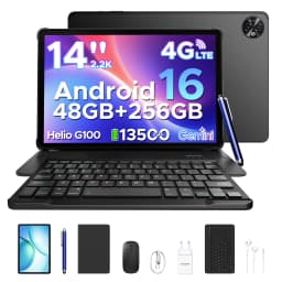 DOOGEE Tablet PC 2 in 1 Tab E3 Max battery 13500mAh Gmini AI 14 screen 2.2K 48GB(8+40) 256GB Helio G100 AI Tablet Android 16