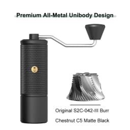 TIMEMORE Chestnut C5/C5ESP Manual Coffee Grinder Portable Espresso Grinder, 42mm S2C Burrs, 25g Capacity, Fine Adjustment