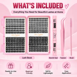 600pcs Individual Eyelash Extensions Thick Fluffy 30D-100D Mix Length DIY Cluster Lashes 8mm-16mm Easy Application And Removal