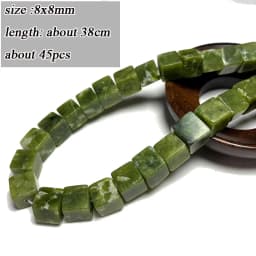 Wholesale 100% Natural Green Jade Cylinder Square Irregular Faceted Round Stone Beads for Jewelry Making Diy Bracelet Charms