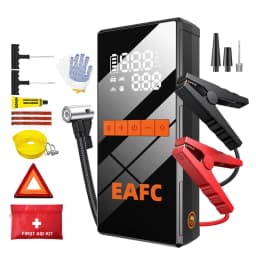Ultimate Car Emergency Kit: 1200A Jump Starter, 150PSI Air Pump, Tire Repair, SOS Light & Tools Included