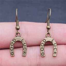 Vintage Lucky Horseshoe Pendant Dangle Drop Earrings For Women Girls Good Luck Jewelry Fashion Jewelry Gift