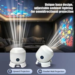 360° Rotating Starry Ocean Projection Night Light Dynamic Projector Decorative Lamp Ocean Themed Projection Light Christmas Gift