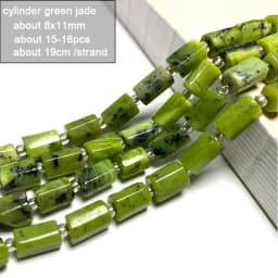 Wholesale 100% Natural Green Jade Cylinder Square Irregular Faceted Round Stone Beads for Jewelry Making Diy Bracelet Charms