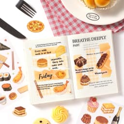 Journal GO 20sheets Mini Watercolor Life Sticker Book Daily Food Home & Music Decal for Journaling Planner Craft & Scrapbooking