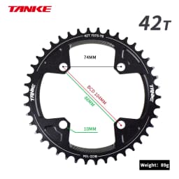 TANKE 104BCD MTB Chainring Round Narrow Wide Ultralight Mountain Bike 32T 34T 36T 38T 40T 42T 44T Crankset Tooth Single Disc
