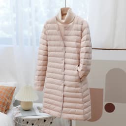 Women Lightweight Duck Down Jacket Long Round Neck Fashion Winter Coat Warm Casual Outfit Woman Clothing chaqueta plumas JK-247