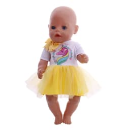 25 Styles Yellow Skirt Doll Clothes For 43 Cm Baby Doll & 18 inch American Doll Girl's Dress,Our Generation Accessories Toys