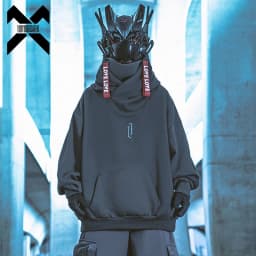 11 BYBB'S DARK 2026 Double Neckline Hoodie Techwear Harajuku Men Hoodies Hip Hop Streetwear Pullover Sweatshirts Oversize