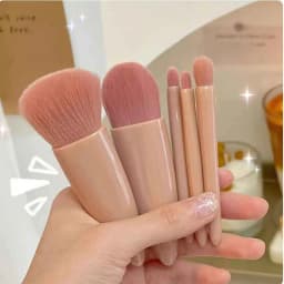 5pcs Mini Makeup Brushes Small Function Kit Complete Brushes Set Cosmetic Brushes With Case And Mirror Travel Size Makeup