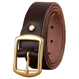 Handmade belt trendy leather pin buckle simple first layer real cowhide men's and women's copper buckle belt versatile old