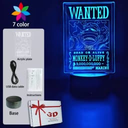 New LED Lamp Remote Control Touch Luffy Zoro USB Night Light Room Decoration Lamps 7/16Color Children's Birthday Decor Gifts