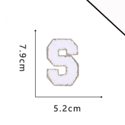 A-Z White Chenille Letter Patches Towel Sequins Clothing Patch Clothes Sew on Applique DIY Garment Hat Decor