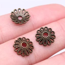50pcs Tibetan Antique Silver Color Flower Bead End Caps For Jewelry Making Findings Needlework DIY Accessories Wholesale